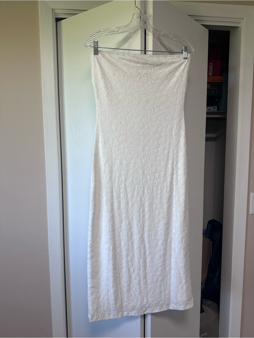 Strapless White Lace Tube Dress - Women's Elegant Summer Dress